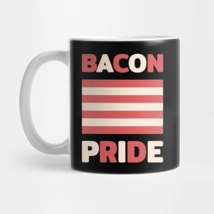 Bacon Pride flag parody with text Mug